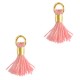 Mini Quaste Ibiza Style 0.7cm Gold-carnation pink